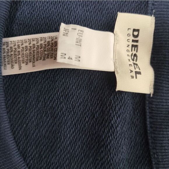 Diesel Umlt-Willy Mens Size M Pullover Jumper Casual Crewneck Blue Sweatshir - Picture 9 of 12